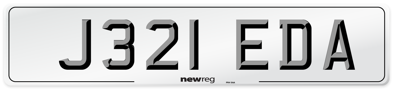 J321 EDA Number Plate from New Reg